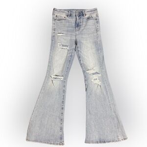 American Eagle Super Hi Rise Flare ~ super stretch ~ NWOT~ 6 short